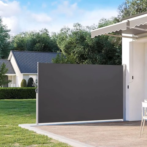 Składana markiza 350x180 cm boczna roleta parawan do ogrodu na taras antracyt MultiGarden MultiGarden Składana markiza 350x180 cm boczna roleta parawan do ogrodu na taras antracyt MultiGarden MultiGarden