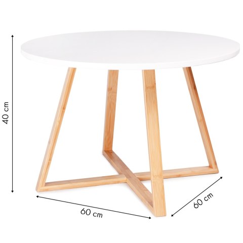 Stół stolik kawowy nowoczesny skandynawski 60 cm bambus ModernHome Stół stolik kawowy nowoczesny skandynawski 60 cm bambus ModernHome