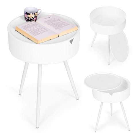 Stolik nocny okrągły stoliczek zdejmowany blat z tworzywa - ModernHome ModernHome Stolik nocny okrągły stoliczek zdejmowany blat z tworzywa - ModernHome ModernHome