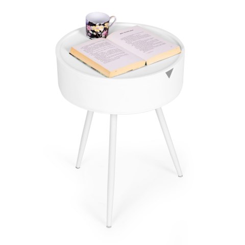 Stolik nocny okrągły stoliczek zdejmowany blat z tworzywa - ModernHome ModernHome Stolik nocny okrągły stoliczek zdejmowany blat z tworzywa - ModernHome ModernHome