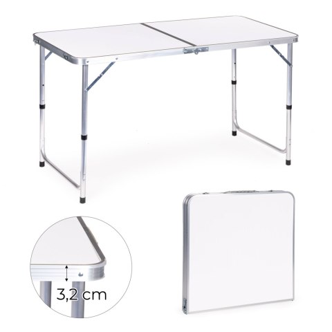 Stolik turystyczny stół składany kemping biały blat 120x60 cm MultiGarden MultiGarden Stolik turystyczny stół składany kemping biały blat 120x60 cm MultiGarden MultiGarden