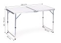Stolik turystyczny stół składany kemping biały blat 120x60 cm MultiGarden MultiGarden