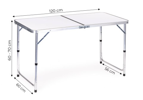 Stolik turystyczny stół składany kemping biały blat 120x60 cm MultiGarden MultiGarden Stolik turystyczny stół składany kemping biały blat 120x60 cm MultiGarden MultiGarden