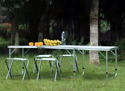 Stolik turystyczny stół składany kemping biały blat 180x60 cm MultiGarden MultiGarden Stolik turystyczny stół składany kemping biały blat 180x60 cm MultiGarden MultiGarden
