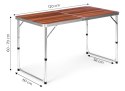 Stolik turystyczny stół składany kemping brązowy blat 120x60 cm MultiGarden MultiGarden
