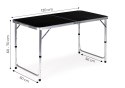 Stolik turystyczny stół składany kemping czarny blat 120x60 cm MultiGarden MultiGarden