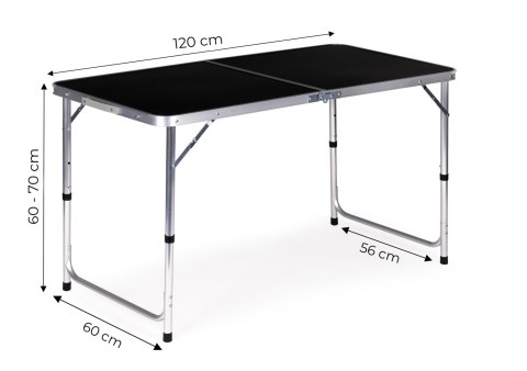 Stolik turystyczny stół składany kemping czarny blat 120x60 cm MultiGarden MultiGarden Stolik turystyczny stół składany kemping czarny blat 120x60 cm MultiGarden MultiGarden