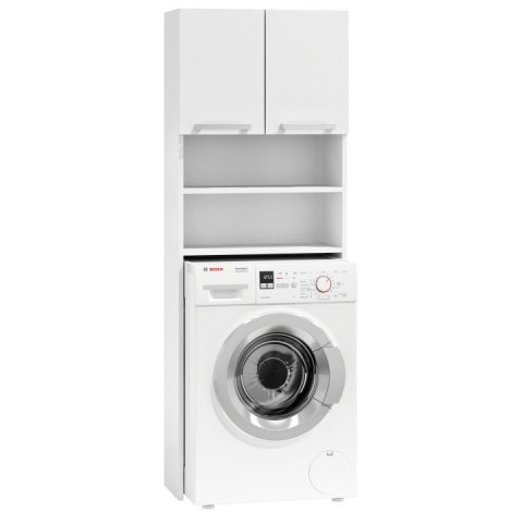 Szafka na pralkę łazienkowa biała szafka z półkami 183 cm ModernHome ModernHome Szafka na pralkę łazienkowa biała szafka z półkami 183 cm ModernHome ModernHome