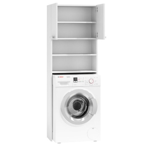 Szafka na pralkę łazienkowa biała szafka z półkami 183 cm ModernHome ModernHome Szafka na pralkę łazienkowa biała szafka z półkami 183 cm ModernHome ModernHome