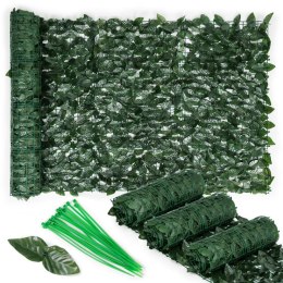 Sztuczny bluszcz żywopłot 3 sztuki 300x50 cm zielona osłona na balkon maskująca - 3 ROLKI MultiGarden