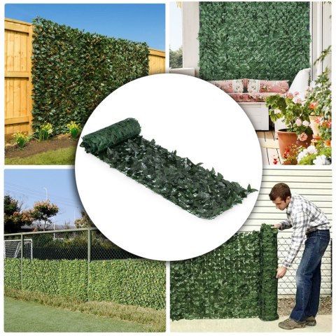 Sztuczny bluszcz żywopłot 3 sztuki 300x50 cm zielona osłona na balkon maskująca - 3 ROLKI MultiGarden Sztuczny bluszcz żywopłot 3 sztuki 300x50 cm zielona osłona na balkon maskująca - 3 ROLKI MultiGarden