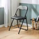 Zestaw 6 krzeseł krzesło składane cateringowe ogrodowe czarne ekoskóra ModernHome