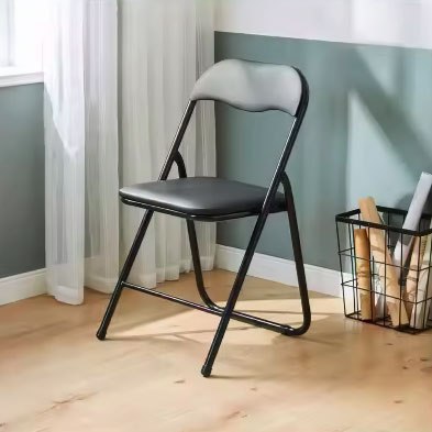 Zestaw 6 krzeseł krzesło składane cateringowe ogrodowe czarne ekoskóra ModernHome Zestaw 6 krzeseł krzesło składane cateringowe ogrodowe czarne ekoskóra ModernHome