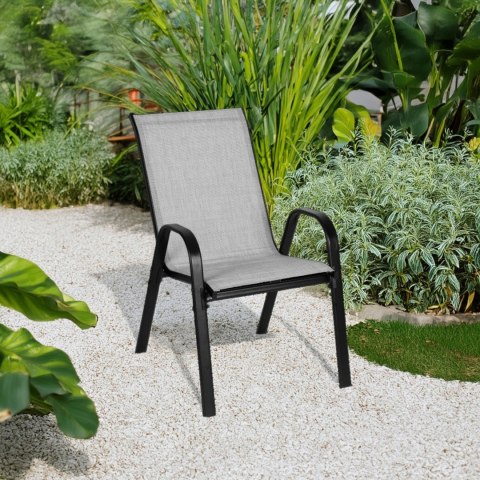 Zestaw komplet 2 krzeseł ogrodowych na taras balkon jasny szary MultiGarden MultiGarden Zestaw komplet 2 krzeseł ogrodowych na taras balkon jasny szary MultiGarden MultiGarden