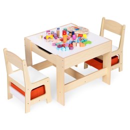 Zestaw mebli dla dzieci stolik + 2 krzesła tablica kredowa ECOTOYS ECOTOYS
