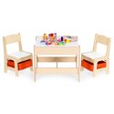 Zestaw mebli dla dzieci stolik + 2 krzesła tablica kredowa ECOTOYS ECOTOYS