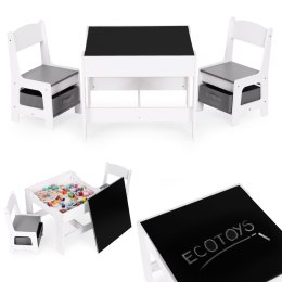Zestaw mebli dla dzieci stolik + 2 krzesła tablica kredowa ECOTOYS ECOTOYS
