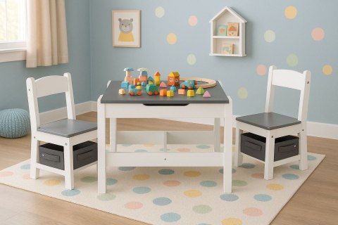 Zestaw mebli dla dzieci stolik + 2 krzesła tablica kredowa ECOTOYS ECOTOYS Zestaw mebli dla dzieci stolik + 2 krzesła tablica kredowa ECOTOYS ECOTOYS
