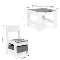 Zestaw mebli dla dzieci stolik + 2 krzesła tablica kredowa ECOTOYS ECOTOYS