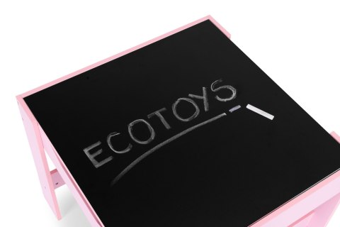 Zestaw mebli dla dzieci stolik + 2 krzesła tablica kredowa różowy ECOTOYS ECOTOYS Zestaw mebli dla dzieci stolik + 2 krzesła tablica kredowa różowy ECOTOYS ECOTOYS