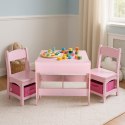 Zestaw mebli dla dzieci stolik + 2 krzesła tablica kredowa różowy ECOTOYS ECOTOYS