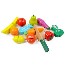Drewniane owoce warzywa jedzenie do krojenia 13 sztuk ECOTOYS ECOTOYS