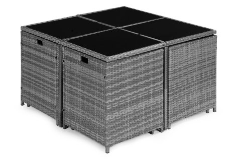 Komplet mebli ogrodowych z technorattanu 4 fotele 4 pufy stolik MultiGarden MultiGarden Komplet mebli ogrodowych z technorattanu 4 fotele 4 pufy stolik MultiGarden MultiGarden