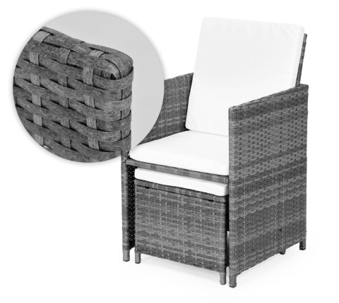 Komplet mebli ogrodowych z technorattanu 4 fotele 4 pufy stolik MultiGarden MultiGarden Komplet mebli ogrodowych z technorattanu 4 fotele 4 pufy stolik MultiGarden MultiGarden