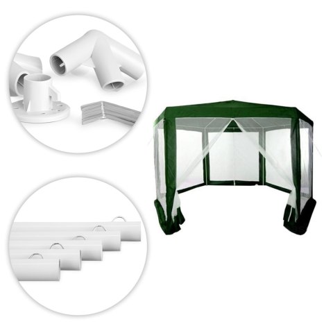 Namiot pawilon ogrodowy handlowy 2x2x2 m z moskitierą zielony MultiGarden MultiGarden Namiot pawilon ogrodowy handlowy 2x2x2 m z moskitierą zielony MultiGarden MultiGarden