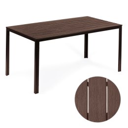 Stół ogrodowy 6-osobowy 156x78 cm polywood meble na taras brązowy ModernHome