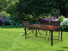 Stół ogrodowy 6-osobowy 156x78 cm polywood meble na taras brązowy ModernHome