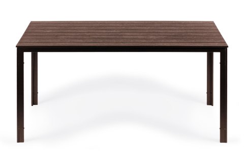 Stół ogrodowy 6-osobowy 156x78 cm polywood meble na taras brązowy ModernHome Stół ogrodowy 6-osobowy 156x78 cm polywood meble na taras brązowy ModernHome