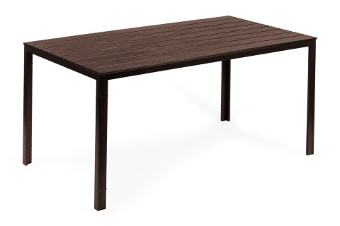 Stół ogrodowy 6-osobowy 156x78 cm polywood meble na taras brązowy ModernHome Stół ogrodowy 6-osobowy 156x78 cm polywood meble na taras brązowy ModernHome