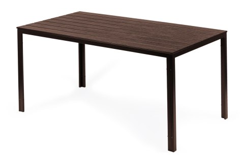 Stół ogrodowy 6-osobowy 156x78 cm polywood meble na taras brązowy ModernHome Stół ogrodowy 6-osobowy 156x78 cm polywood meble na taras brązowy ModernHome