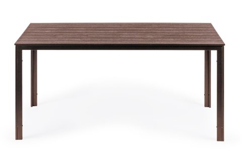 Stół ogrodowy 6-osobowy 156x78 cm polywood meble na taras brązowy ModernHome Stół ogrodowy 6-osobowy 156x78 cm polywood meble na taras brązowy ModernHome