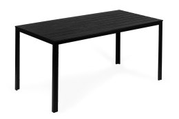 Stół ogrodowy 6-osobowy 156x78 cm polywood meble na taras czarny ModernHome