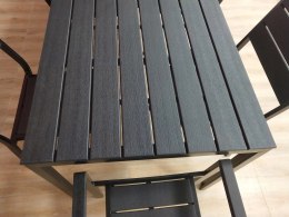 Stół ogrodowy 6-osobowy 156x78 cm polywood meble na taras czarny ModernHome
