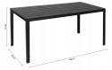 Stół ogrodowy 6-osobowy 156x78 cm polywood meble na taras czarny ModernHome