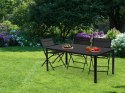 Stół ogrodowy 6-osobowy 156x78 cm polywood meble na taras czarny ModernHome