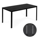 Stół ogrodowy 6-osobowy 156x78 cm polywood meble na taras czarny ModernHome