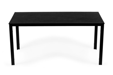 Stół ogrodowy 6-osobowy 156x78 cm polywood meble na taras czarny ModernHome Stół ogrodowy 6-osobowy 156x78 cm polywood meble na taras czarny ModernHome