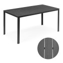 Stół ogrodowy 6-osobowy 156x78 cm polywood meble na taras szary ModernHome