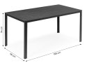 Stół ogrodowy 6-osobowy 156x78 cm polywood meble na taras szary ModernHome