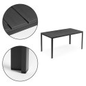 Stół ogrodowy 6-osobowy 156x78 cm polywood meble na taras szary ModernHome