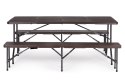 Zestaw cateringowy stół bankietowy 180 cm + 2 ławki brąz ModernHome ModernHome
